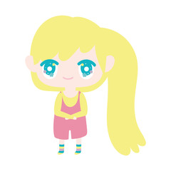 kids, cute little girl anime cartoon character