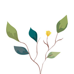 branches with leafs nature ecology isolated icon vector illustration design