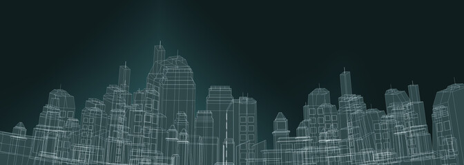 Obraz premium Rendering big city