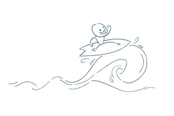 funny surfing scene illustration