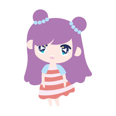 kids, cute little girl anime cartoon character