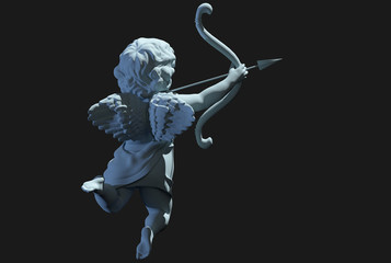 cupid angel for valentines day 3D render