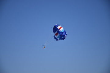 parasailing in the sky
