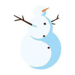 cute snowman on white background