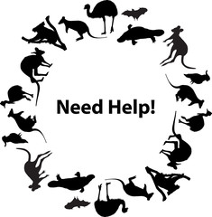 Australian fauna circular frame Need Help illustration