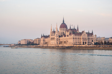 Hungarian parliament in Budapest on the Danube river