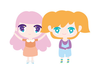 kids, cute little girls anime cartoon characters