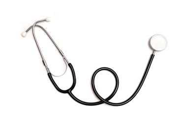 stethoscope in black color on a white background