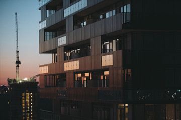 Fototapeta premium modern building at sunset