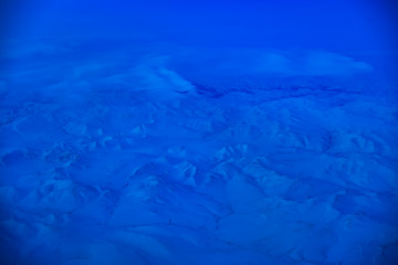 Fototapeta na wymiar high altitude view of Siberia and northern Alaska