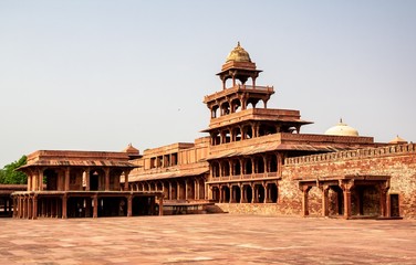 Panch Mahal (Five Level Palace) monument in Fatehpur Sikri located in Uttar Pradesh, India