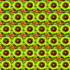 Abstract pattern in the form of multi-colored flowers. Hand-drawn watercolor painting. Design for prints, wallpapers, covers.