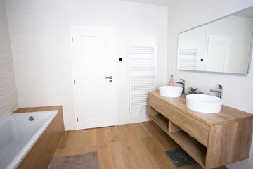 Naklejka na ściany i meble Modern bathroom in house