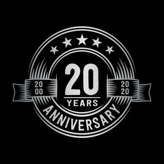 Fototapeta premium 20 years anniversary celebration logotype. Vector and illustration.