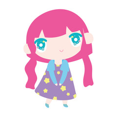 kids, cute little girl anime cartoon character