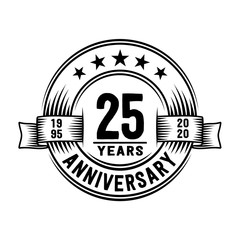 25 years anniversary celebration logotype. Vector and illustration.