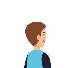 back young man avatar character icon vector illustration design