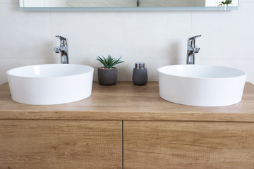 Modern bathroom in house