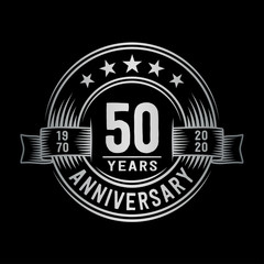 50 years anniversary celebration logotype. Vector and illustration.