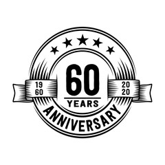60 years anniversary celebration logotype. Vector and illustration.