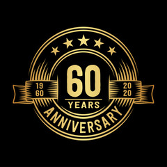 60 years anniversary celebration logotype. Vector and illustration.
