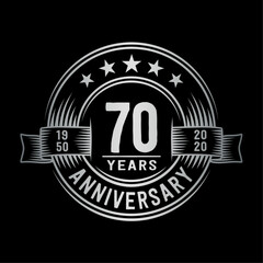 70 years anniversary celebration logotype. Vector and illustration.