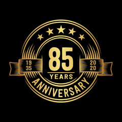 85 years anniversary celebration logotype. Vector and illustration.