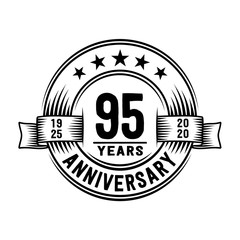 95 years anniversary celebration logotype. Vector and illustration.