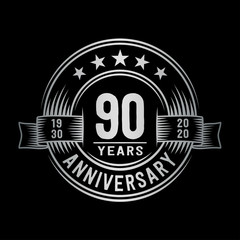90 years anniversary celebration logotype. Vector and illustration.