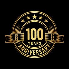 100 years anniversary celebration logotype. Vector and illustration.