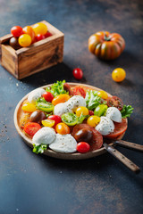 Fototapeta na wymiar Healthy salad with mozzarella