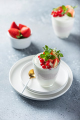 Homemade yogurt with strawberry