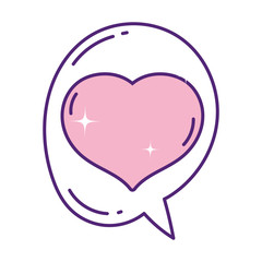 speech bubble heart love romantic message