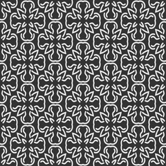 Black and white background pattern. Background image in retro style. Seamless pattern, wallpaper texture. Vector image