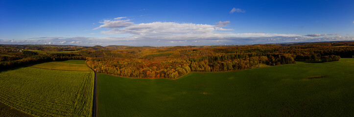 Panoramic view of Nideggen in Eifel, Germany