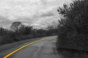 linea de carretera amarilla
