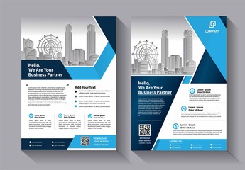 Brochure design, cover modern layout, annual report, poster, flyer in A4 with colorful triangles, geometric shapes for tech, science, market with light background