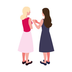 businesswomen with various views, poses and gestures