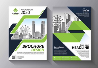 Brochure design, cover modern layout, annual report, poster, flyer in A4 with colorful triangles, geometric shapes for tech, science, market with light background