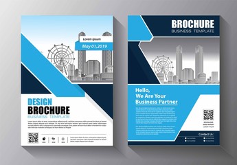 Brochure design, cover modern layout, annual report, poster, flyer in A4 with colorful triangles, geometric shapes for tech, science, market with light background