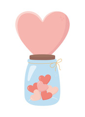 happy valentines day jar glass heart love card
