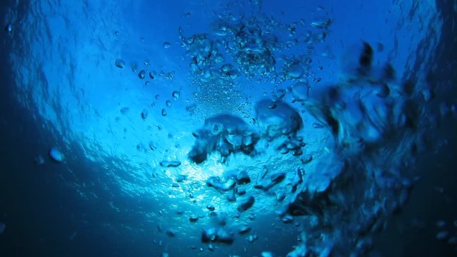 Air bubbles and sunlight underwater video