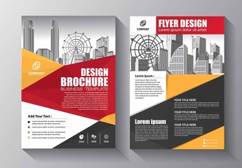 Brochure design, cover modern layout, annual report, poster, flyer in A4 with colorful triangles, geometric shapes for tech, science, market with light background