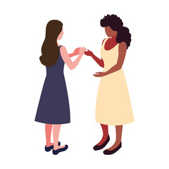 businesswomen with various views, poses and gestures