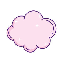 cute pink cloud decoration sky icon