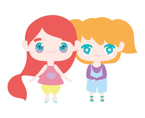 kids, cute little girls anime cartoon characters