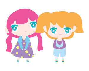 kids, cute little girls anime cartoon characters
