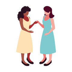 businesswomen with various views, poses and gestures