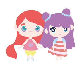 kids, cute little girls anime cartoon characters