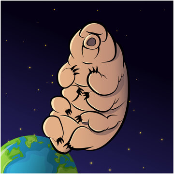 Cartoon Vector Illustration Of A Tardigrade In Space